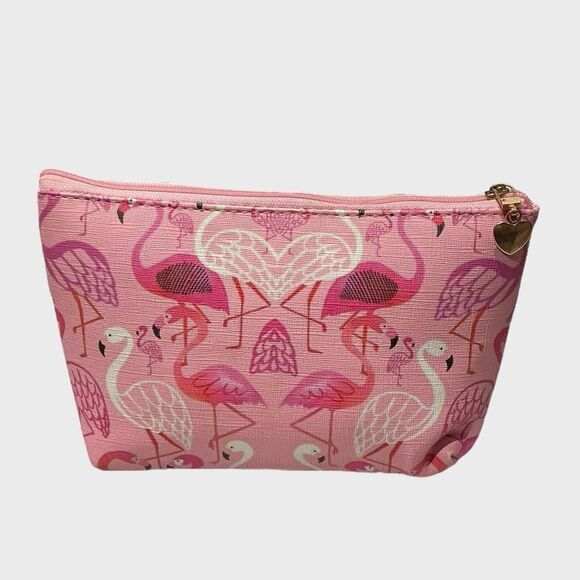 Pink Flamingo Cosmetic Makeup Bag Tote - Picture 5 of 7